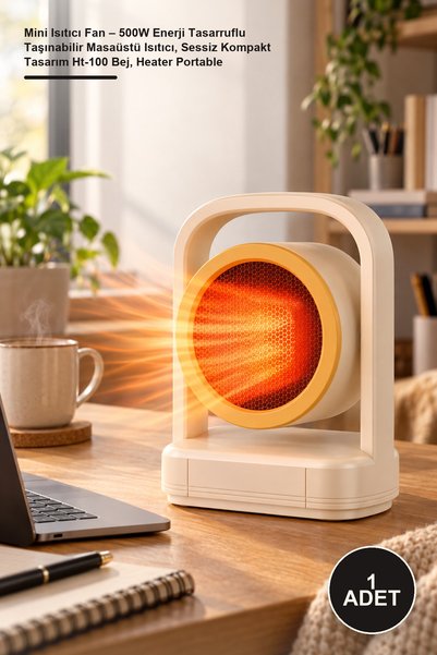 Yenilig 1 Adet Mini Isıtıcı Fan – 500W Enerji Tasarruflu Taşınabilir Masaüstü Isıtıcı, Sessiz Kompakt Tasarım Ht-100 Bej, Heater Portable