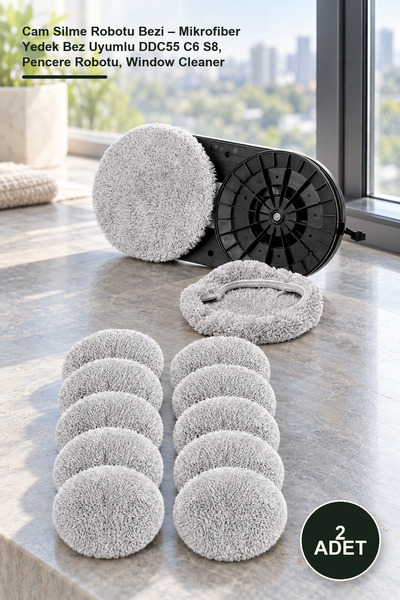Yenilig 2 Pieces of Glass Cleaning Robot Cloth – Microfiber Replacement Cloth...