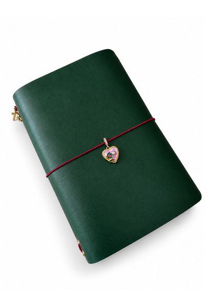 Genel Markalar Hakiki Deri A5 Defter Kılıfı- El Yapımı- 4 Adet Charm Hediyeli...