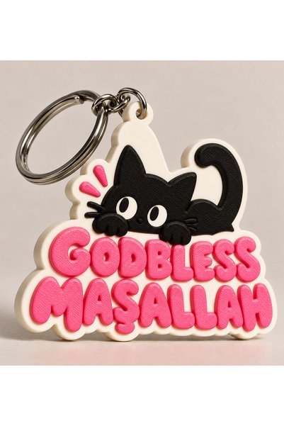 Pocket People Godbless Maşallah Manifesting Manifest Anahtarlık – 3D Baskı Re...