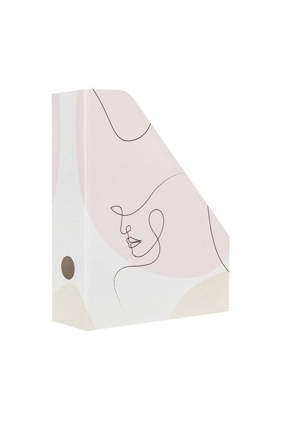 OEM Suport Dosare si Reviste din Carton Ecru cu Model Abstract 24x7.5x29.5cm