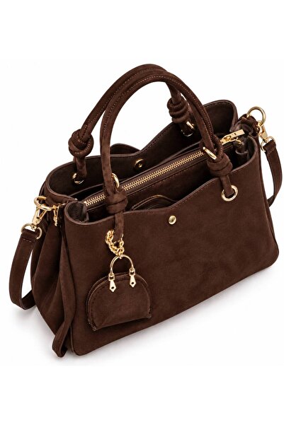 Neli Elegant Women's Suede Accessory Detailed Bag