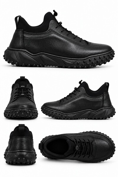 BIG KING Brave Herren-Stiefeletten aus echtem Leder in Schwarz, leicht zu tragen