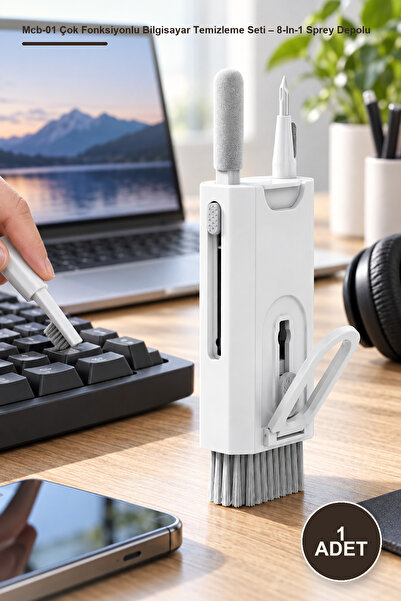 Yenilig 1 Adet Mcb-01 Çok Fonksiyonlu Bilgisayar Temizleme Seti – 8-In-1 Sprey Depolu Cep Boyutu Klavye Keyboard Ekran Screen Kulaklık Headset Telefon Phone Mouse