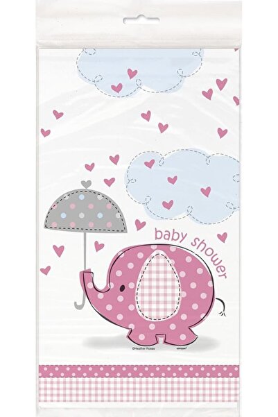 Unique Umbrellaphants Elephant Baby Shower Rectangular Plastic Tablecover, 54...