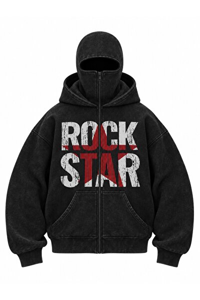 HAI COLLECTİON Hanorac unisex cu glugă și fermoar, supradimensionat, cu 3 fir...