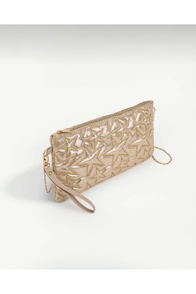 Generic Brand Women's Star Embroidered Chain Strap Portfolio Handbag