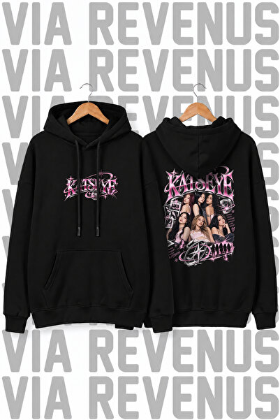 Vordevia Katseye Printed Unisex Wide Fit Hooded Hoodie Sweatshirt