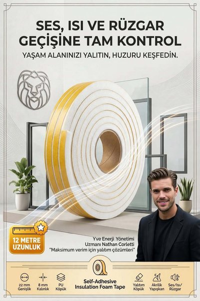 Transformacion 12 Meters Splitable Door Window Insulation Sponge 22X8 mm Adhe...