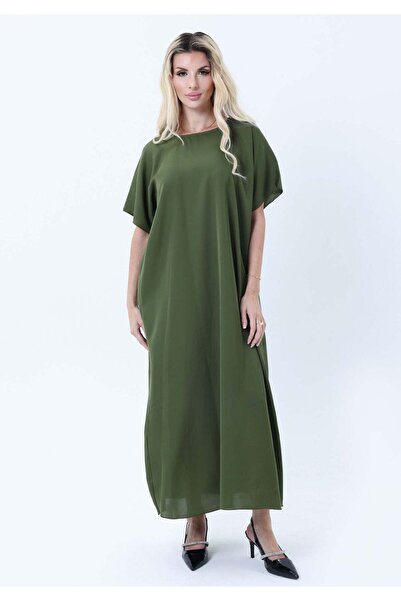 Msquare Fashion Green Nida Fabric Inner Slip Dress for Abaya – Soft Underdress