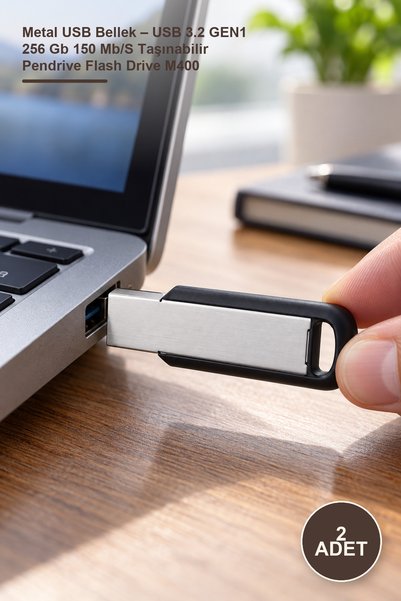 Yenilig 2 Pieces Metal USB Flash Drive – USB 3.2 Gen1 256 Gb 150 Mb/S Portabl...