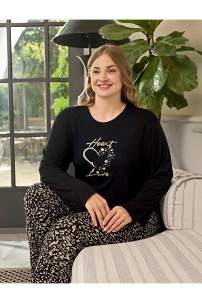 Aydoğan Women's Oversized Viscose Pajama Set Plus Size Relaxed Fit
