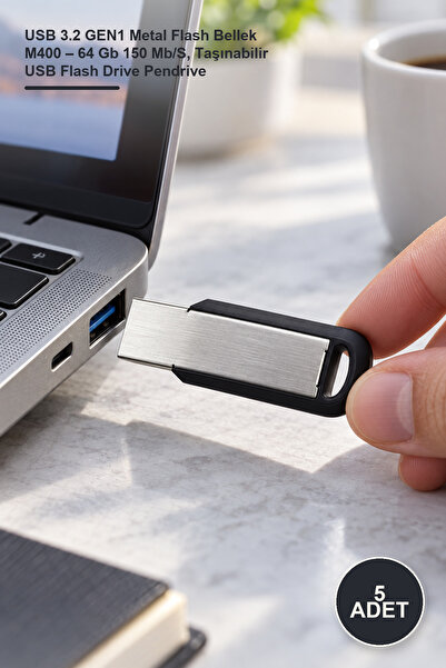 Yenilig 5 Adet USB 3.2 GEN1 Metal Flash Bellek M400 – 64 Gb 150 Mb/S, Taşınabilir USB Flash Drive Pendrive