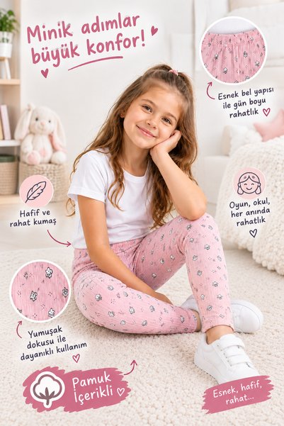 Kidiba Colanți elastici din bumbac, cu model, anti-transpirație, cu talie ela...