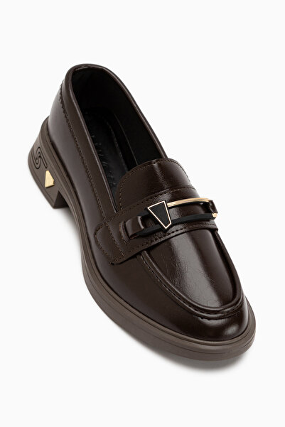 Limoya Emilia Brown Buckle Women's Loafer Casual Shoes
