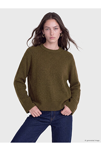 LC Waikiki Lcw Modest Green Oval Collar Women's Knitwear Sweater with Nevavm ...