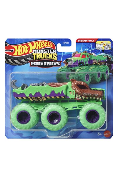 HOT WHEELS Monster Truck Big Rigs Masinuta Metalica cu 6 Roti Wreckin Wolf sc...