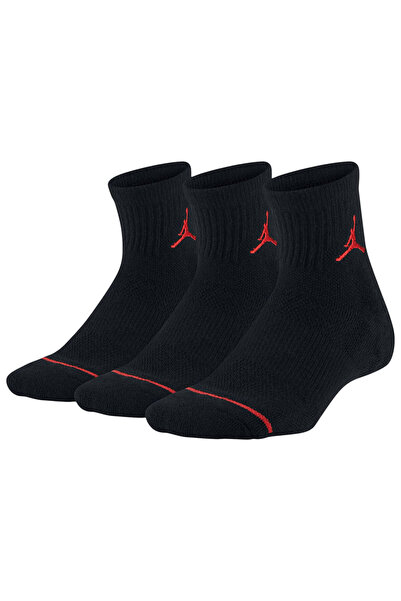 JORDAN Jumpman Παιδικές Κάλτσες Αστραγάλου, Πακέτο 3 ζευγαριών, 35–37.5