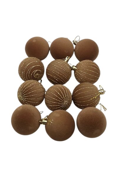 Generic Brand Set of 12 Christmas Tree Ornaments, Diameter 6 cm