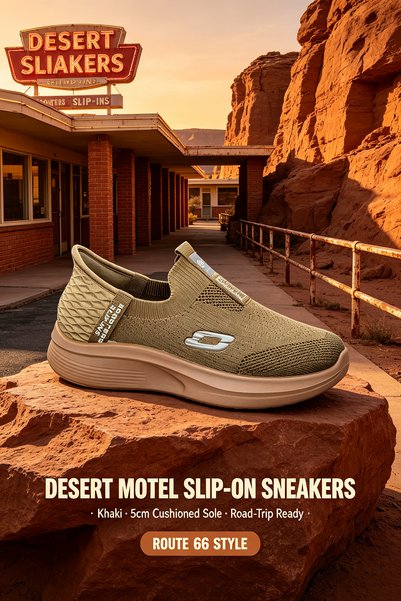 Glory One Mart Men's Slip-On Flyknit Sneakers – 5cm Cushioned Platform Sole w...