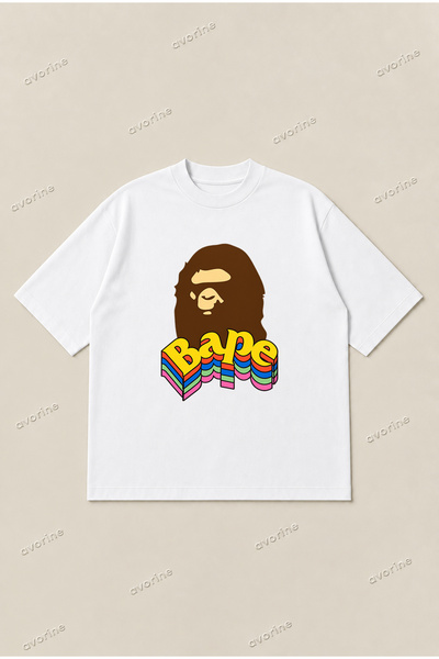 Moon Dancer A Bathing Ape Rainbow udobna majica širokog kroja, unisex, s okru...