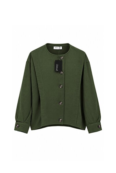 praye Buttoned Muslin Jacket Khaki