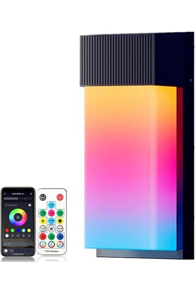 GENERAL مصباح جداري ذكي للاستخدام الخارجي، إضاءة LED متعددة الألوان (RGBCW) ل...