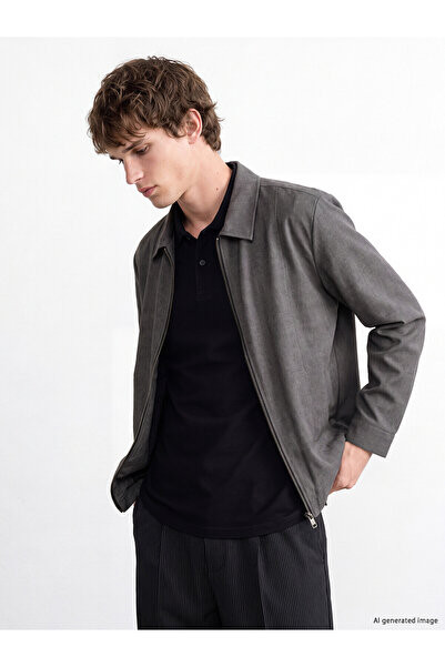 LC Waikiki Lcw Vision Anthracite Regular Fit Men's Jacket with Nevavm Difference