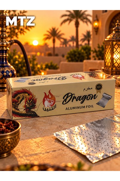 mtz Dragon Pre-Perforated Aluminum Foil Roll for Hookah Bowls, Silver Shisha ...