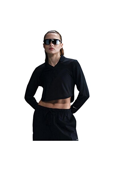 Nike Γυναικεία Αθλητική Μακρυμάνικη Μπλούζα Τύπου Τζέρσεϊ, Κοντή (Crop), Στυλ...