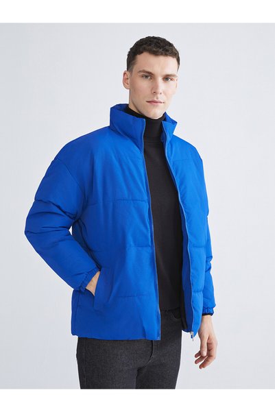 LC Waikiki معطف LCW ECO Blue القابل للنفخ للرجال من NEVAVM، ذو تصميم عادي وقياسي