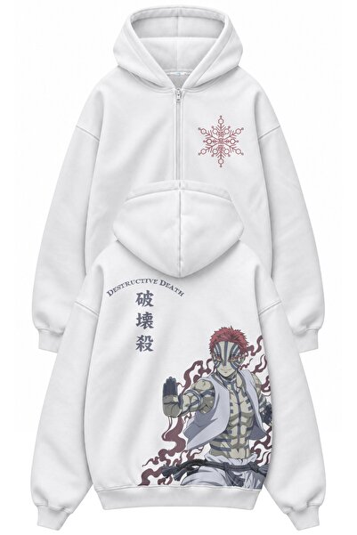 Fuddy Moda Unisex velika dukserica sa kapuljačom i zatvaračem, sa printom na ...