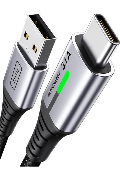 iniu Type C Cable 1M, Nylon Braided 18W USB A to USB C Fast Charging Cable
