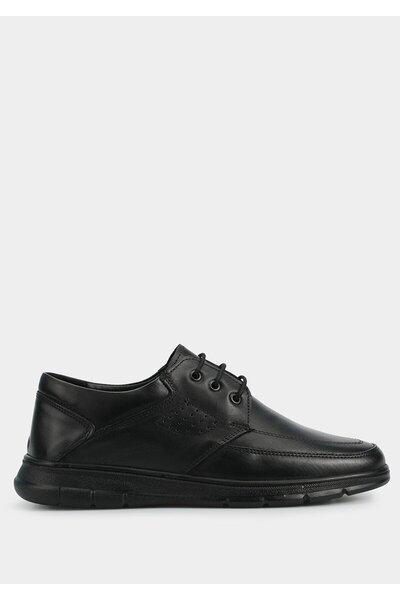 Eclipse Black Leather Men's Shoes