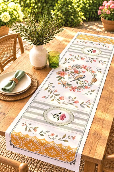 EVPANYA مفرش طاولة/مفرش طاولة صغيرة/مفرش أمريكي بنمط زهور وطيور