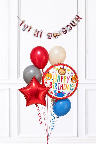 PEKSHOP Circus Concept Birthday Balloon Banner Set Decoration Set280
