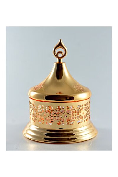 Generic Candy Bowl With Cover Gold 15.5 cm