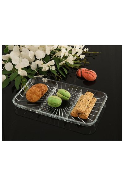 Paşabahçe Pasabahce Divided Service Plate 276×162 mm, Clear