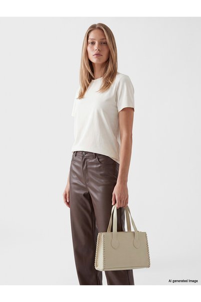 LC Waikiki Nevavm Farkıyla Lcw Accessories Women's Shoulder Bag with Beige St...