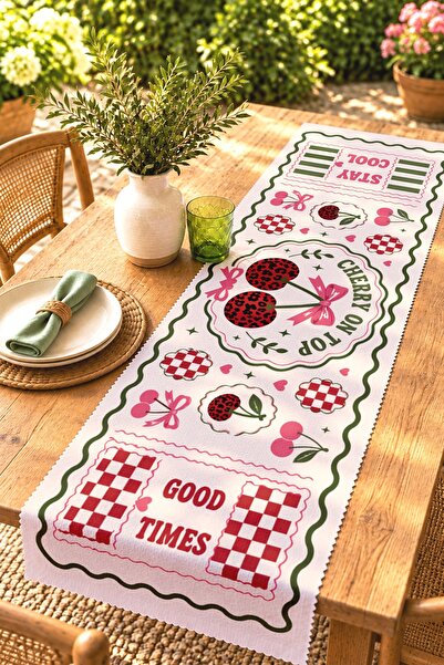 EVPANYA Good Times Patterned Runner / Tablecloth / Placemat