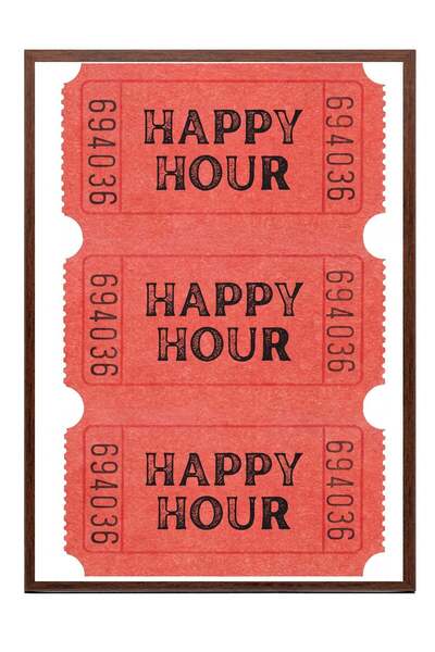 Postifull Happy Hour Poster – Brown Framed Artwork No:180276