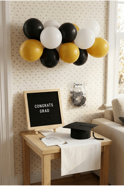 Partixa Graduation Decoration Mini Set Black Felt Writing Board with Stand an...