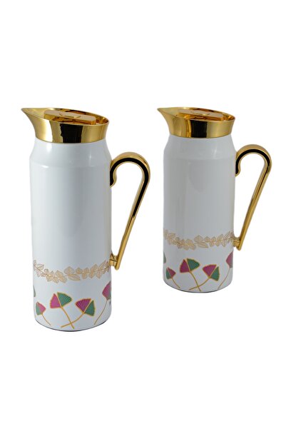 AVCI HOME MAKER 2-Piece Thermal Flask Set, 0.75L & 1L, White / Multicolour / ...
