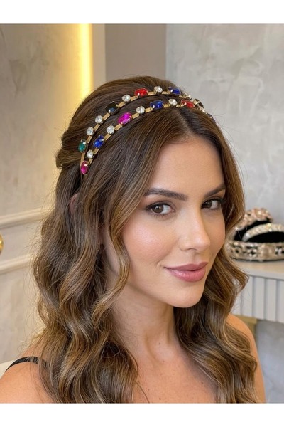 gozdeasutayaccessory Stone Crown Colorful