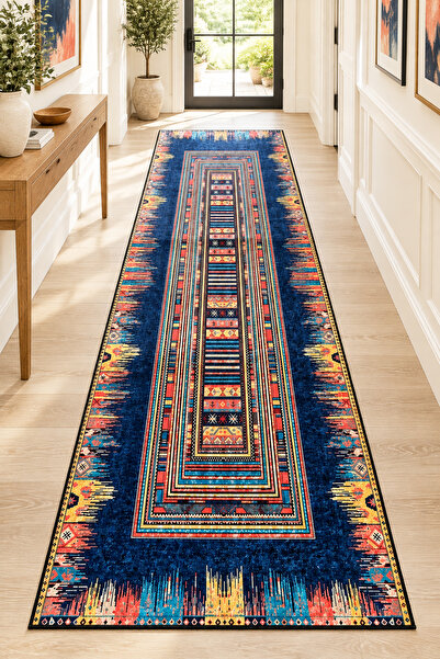 Chilai Home Accent Makinede Yıkanabilir Kaymaz Taban Leke Tutmaz Dijital Salon Halısı Mutfak Halısı ve Yolluk