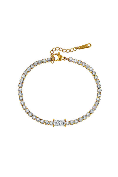 YVA Jewelry Brățară tennis din inox placat cu aur waterproof "Kythera"