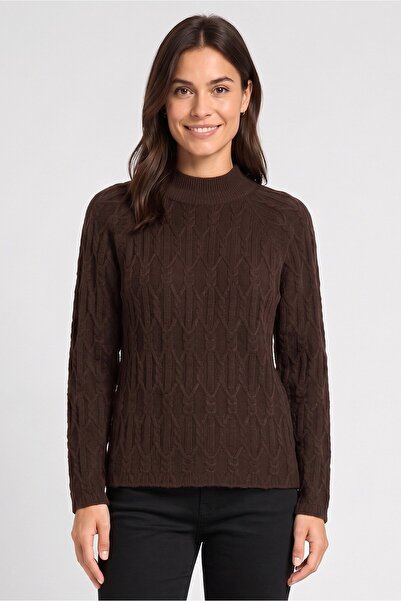 Threadbare Women Crew Neck Knitted Sweater, Brown