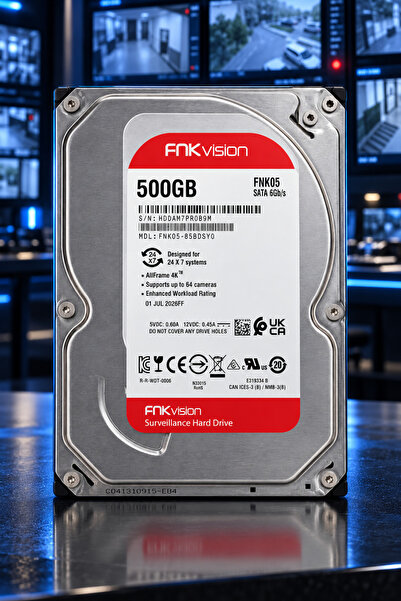 FNK Vision 500 GB NVR DVR Güvenlik Diski 4K SATA 6 Gb/s