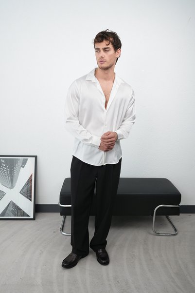 Oxford Sport Men's Premium Satin Shirt Relaxed Fit Modern Cut
