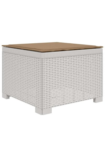 vidaxl Canapea de Grădină cu 1 Loc cu Pernă Aspect Rattan PP Alb